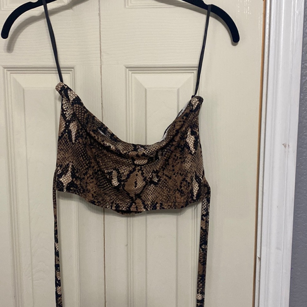 Snake print tube top